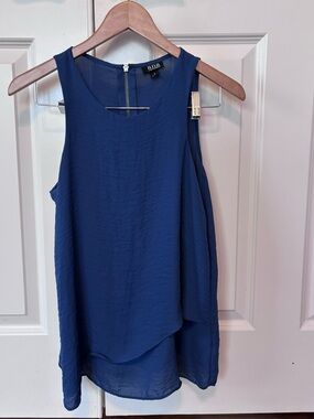 a.n.a Navy Layered Asymmetrical Tank Top